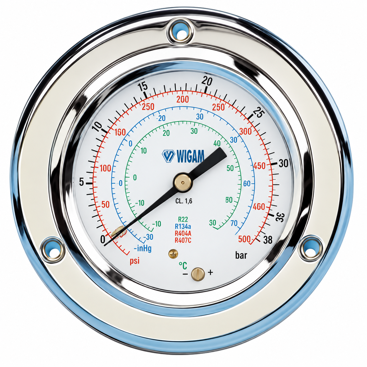 MANOMETRO INOX 60MM PANEL GLICERINA ALTA R448A-R449A-R134a-R452a-R404A